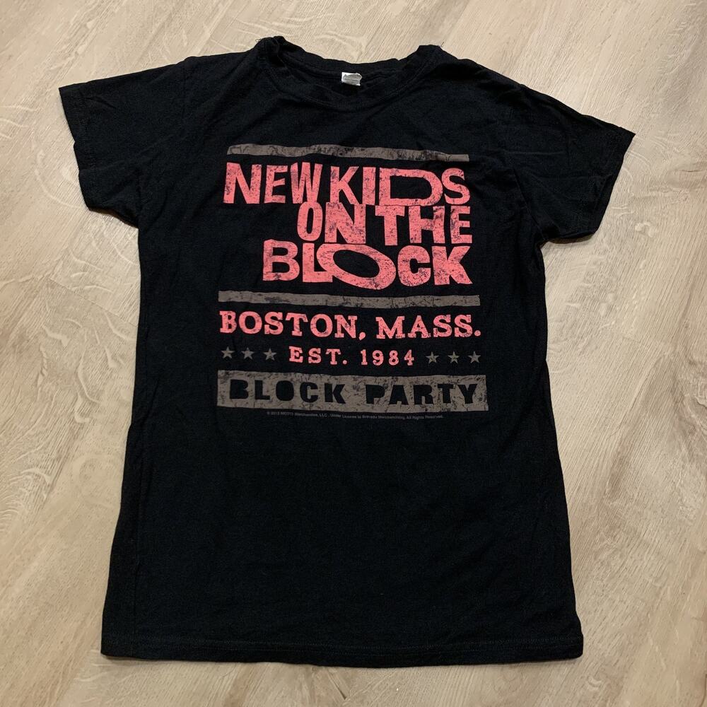 New Kids On The Block Boston Mass Block Party T-Shirt Women's Large L Black Pink